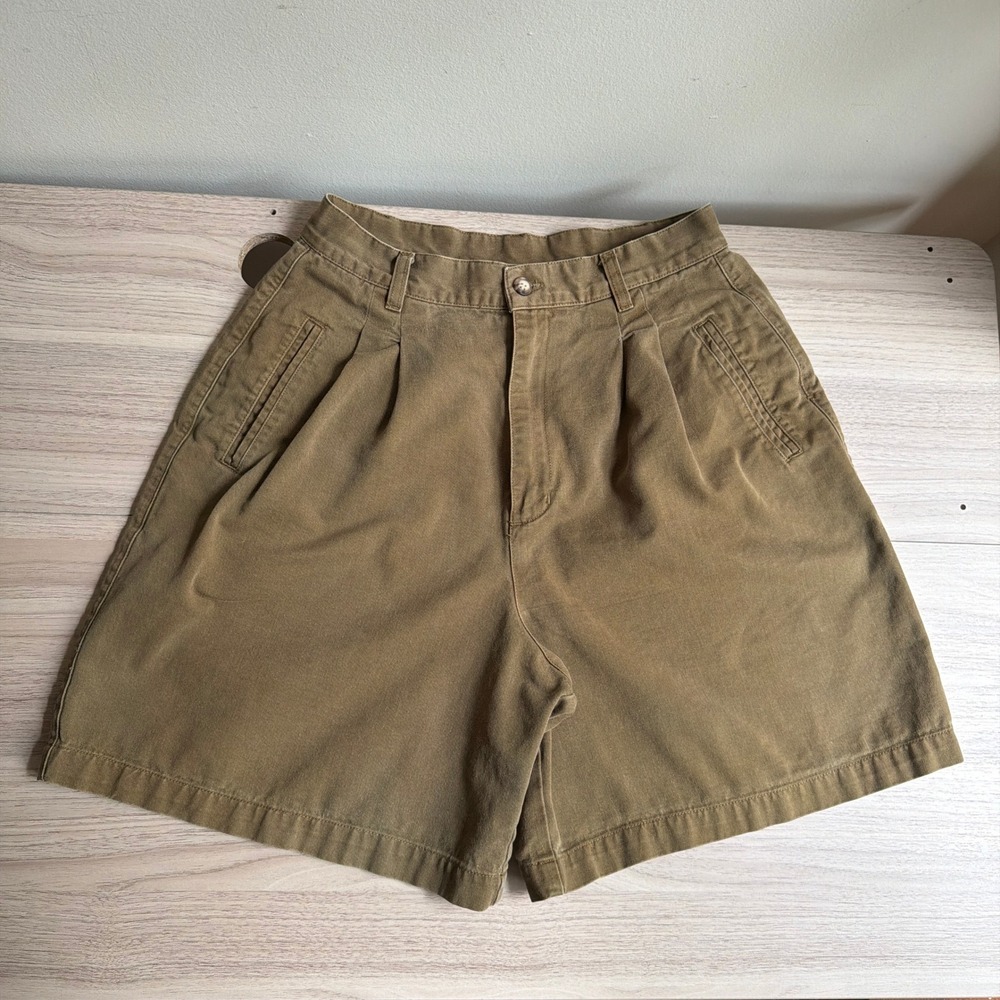 Vintage Jones New York Sport Pleated High Waist Chino Shorts Brown 10 Minimalist